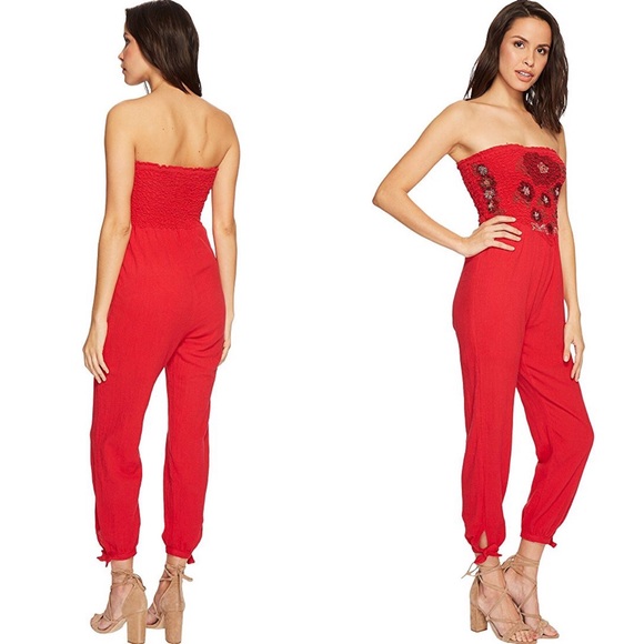 Free People Pants - NWT Free People Karan Smocked Romper Jumpsuit